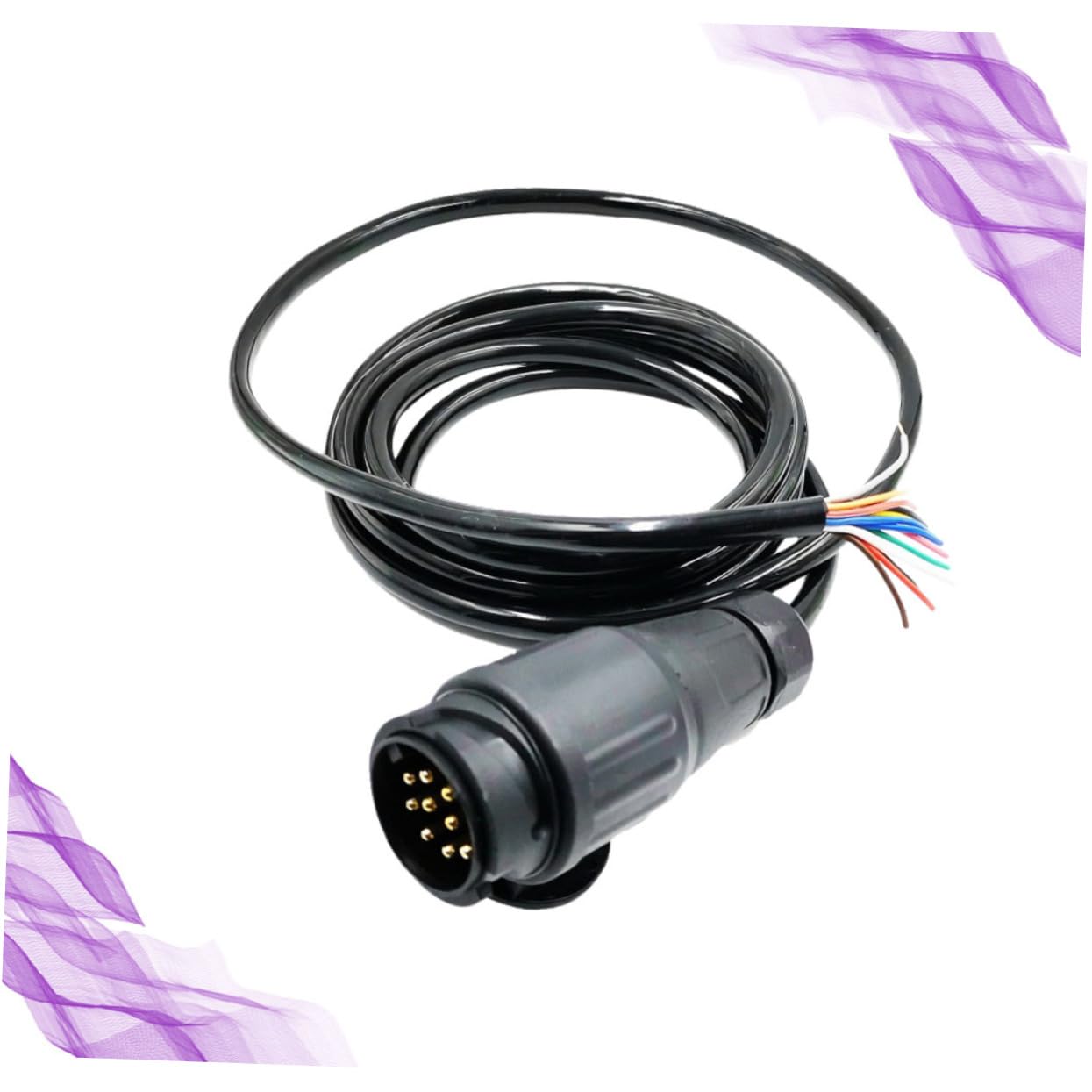 13-poliger Anhängerstecker Adapterkabel Schwarz 3 Meter für LKW Anhänger
