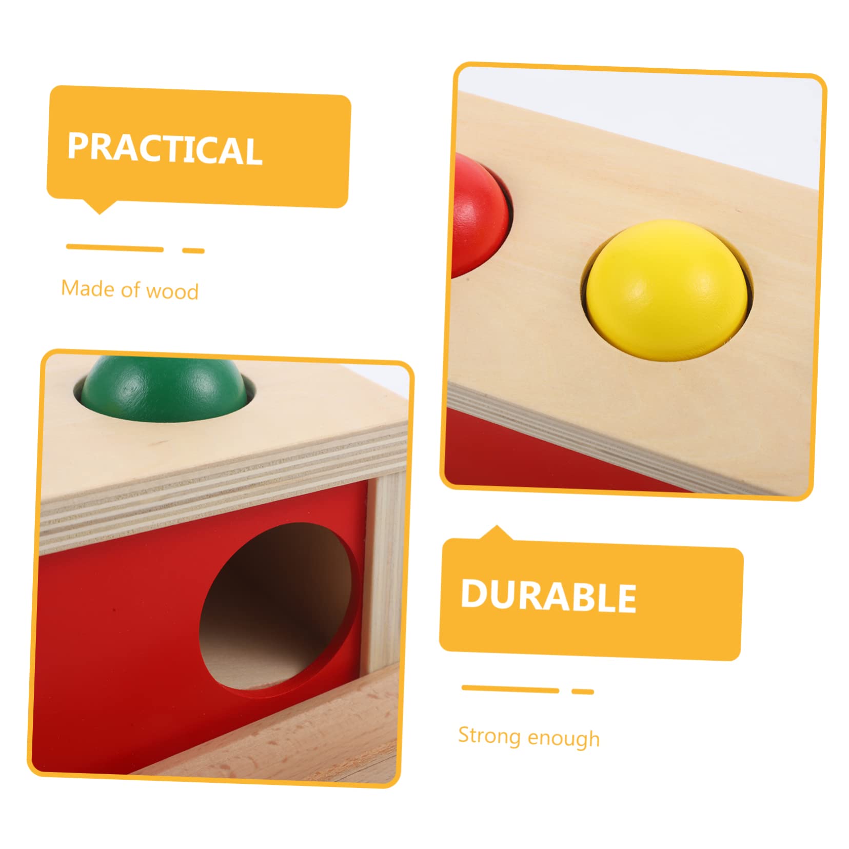 Holz Ballwurfbox Spielzeug für Babys und Kinder ab 1 Jahr | Hand Auge Koordination, Eltern Kind Interaktion, Frühförderung für 9 bis 18 Monate