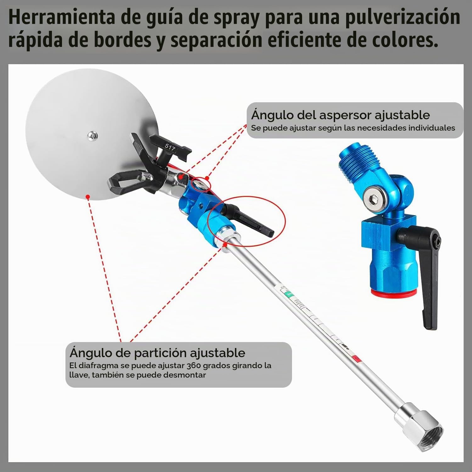 22 Piezas Kit de Pistola Pintura, 3600PSI Pistola Airless con Manguera de 15m & 6 Boquilla & 4 Varilla de Extensión & 6 Filtros & Herramienta guía & Protector de Boquilla