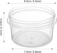 Vista 2 de Recipientes de plástico reutilizables de 7 onzas con tapas, tarros de almacenamiento de alimentos, contenedores apilables multicolores