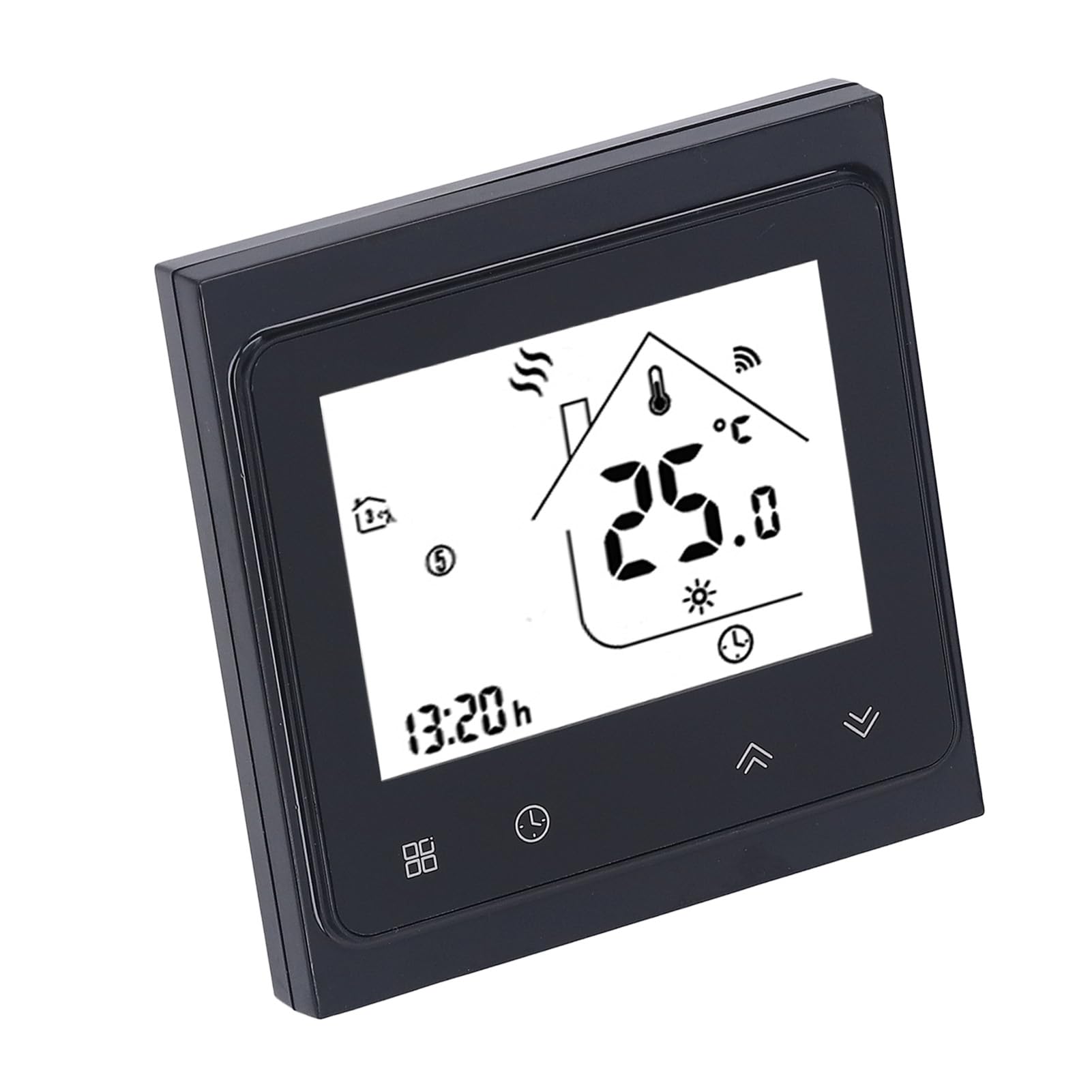 Termostato digitale WiFi con schermo touch LCD per riscaldamento efficiente dell'acqua, controllo preciso della temperatura, nero, 1 unità