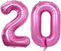 Vista 268 de GOER Globos con el número 80 para decoraciones de fiesta de cumpleaños número 80, globos de helio de aluminio jumbo de 42 pulgadas para 80 Oro rosa