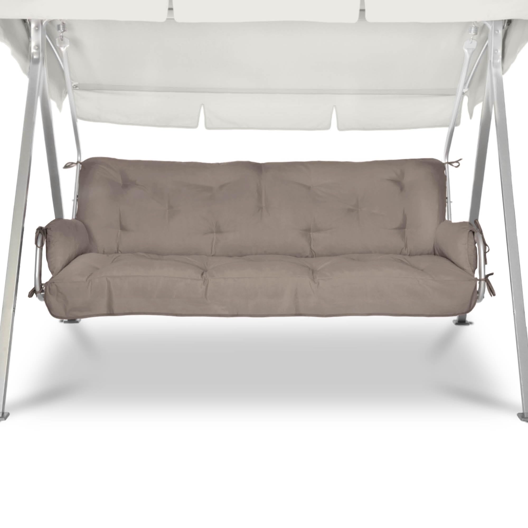 Beautissu Taupe Garden Swing Seats 3 Seater 180X50x8 Cm Flair Hs – Hammock Canopy Swing Seat Cushions For Outdoor Furniture Patio Garden Bench Cushion –