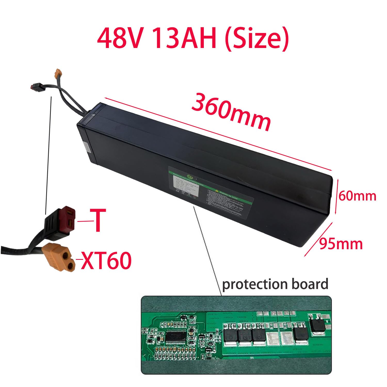 Batteria per Monopattino Elettrico da 48 V. Sostituzione della Batteria di Un Monopattino Elettrico | Batteria per monopattino elettrico da 10 Ah/12,5 Ah/21 Ah - Accessori di ricambio per monopattini elettrici