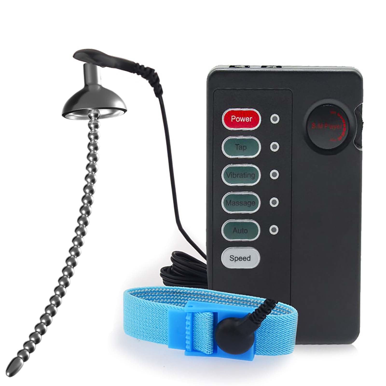 Asta sonora in acciaio inossidabile con copertura, anello di allenamento e controller, set di allenamento con perline speciali per uomo -D39IT (8mm)