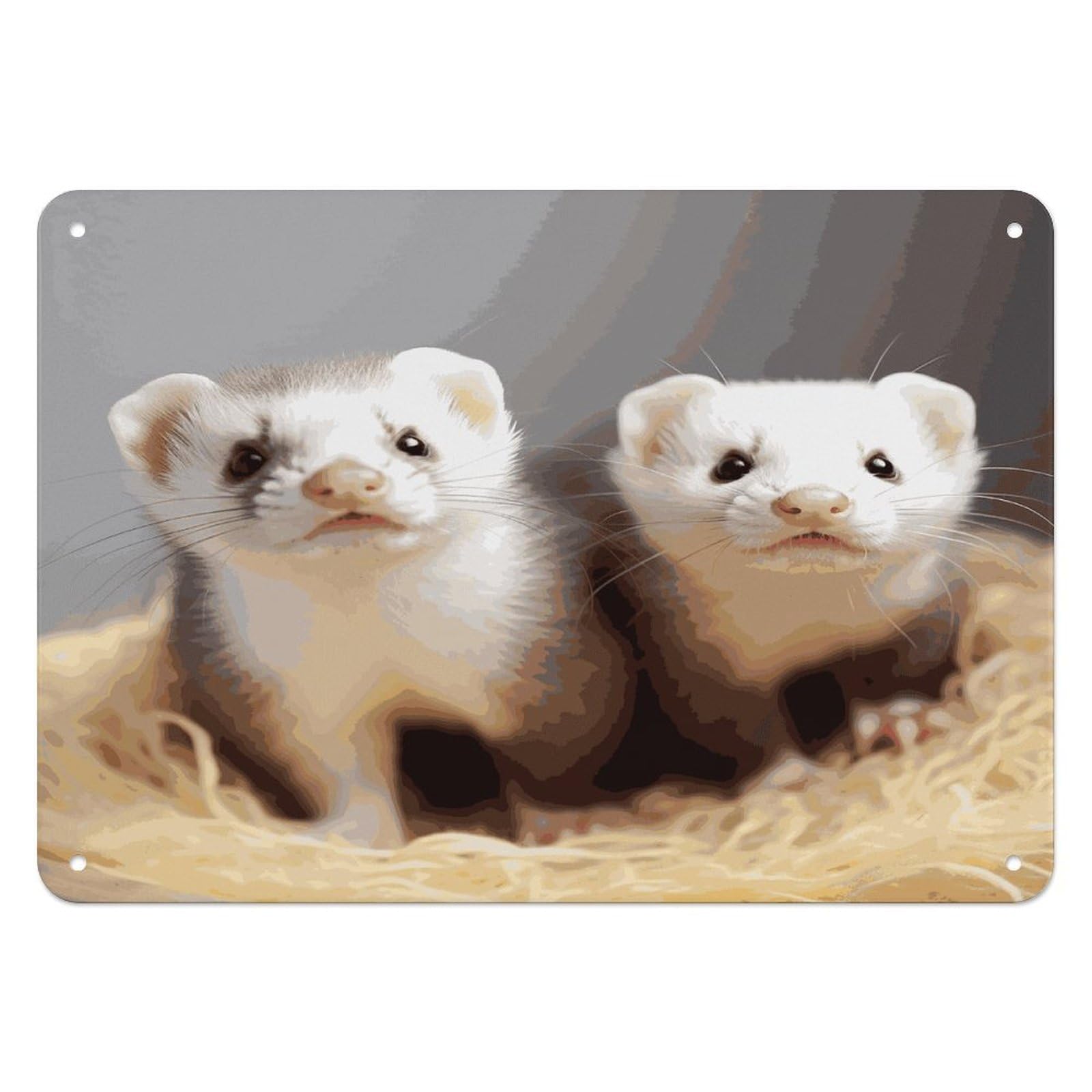Fodpand Style Ferrets Retro Vintage Metal Tin Sign,Wall Art Decor Garden Plaque Poster For Bedrooms Yard Bars Pubs Patios Porches 7.9X5.5 Inch