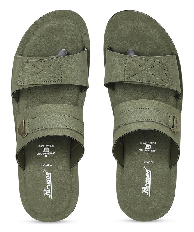 Image of PARAGON A1PUK2240G Men's Slip On Sandals | Trendy Casual Slip-on Sandals with Cushioned Footbed and Durable Construction | Perfect for Everyday Casual Wear