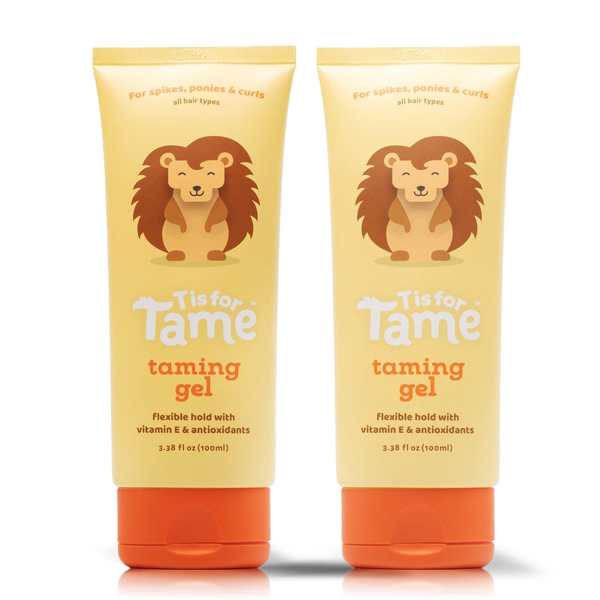 T is for Tame Taming Gel - Boys & Girls Baby Hair Styling Gel for Frizz Control, Flyaways - Natural Toddler, Kids Hair Tamer, Flexible Hold, 3.38fl oz, 2 Pack