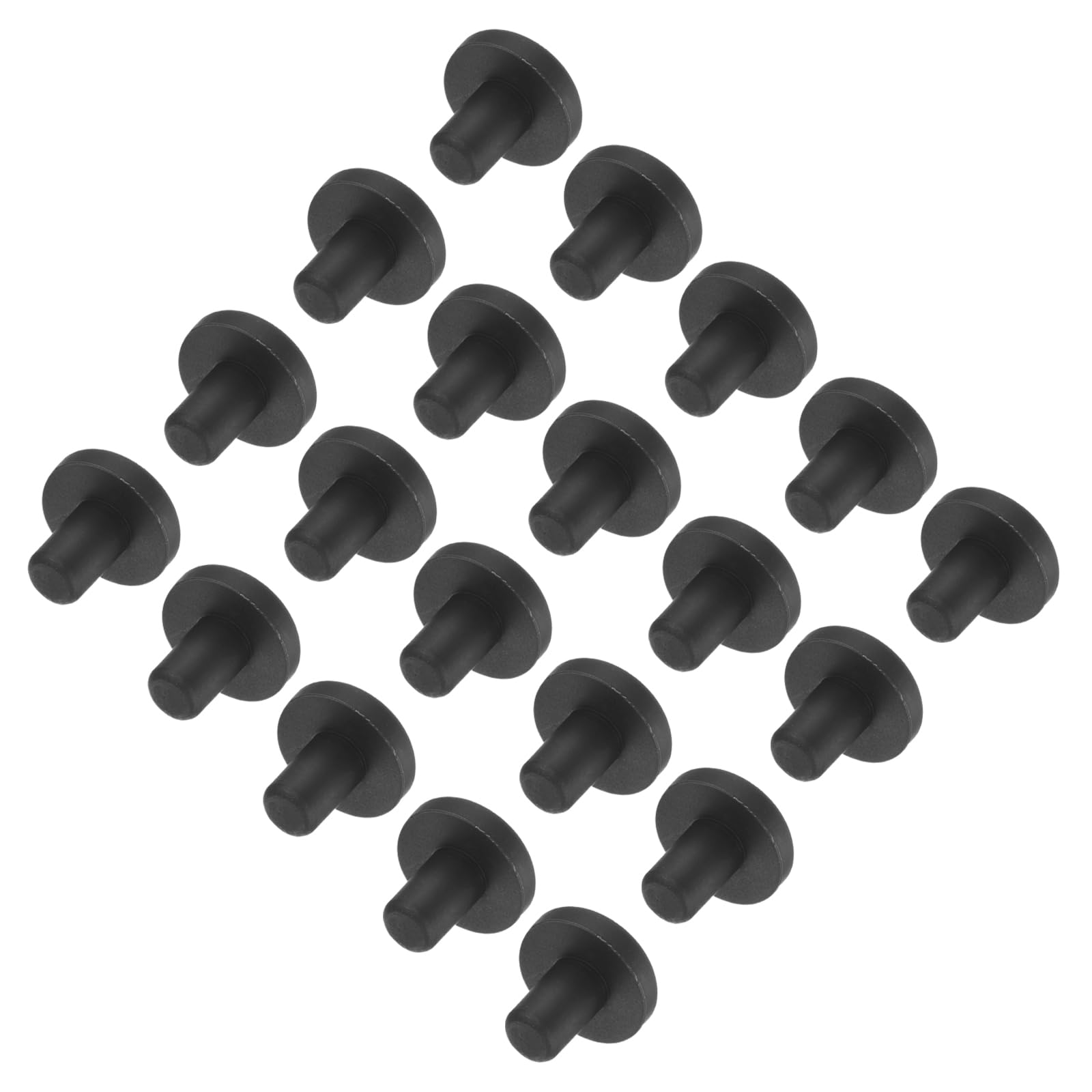 uxcell High Temp Silicone Plug Mount Dia 5mm/0.2 inch t Shaped Rubber Stopper Hole Plugs for Powder Coating Plating Waterproof Plugs Sealing Plugs Black Pack of 36(OD 11.5mm)