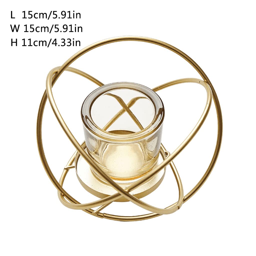 Świecznik Aplikacja Złoty Geometryczny Metalowy Szklany Świecznik Z Żelaznym Uchwytem, Świecznik Do Stojaka Dla Świecznik Na Świeczniki Na Ślub / Imprezę/Home Decor Świecznik Świecznik