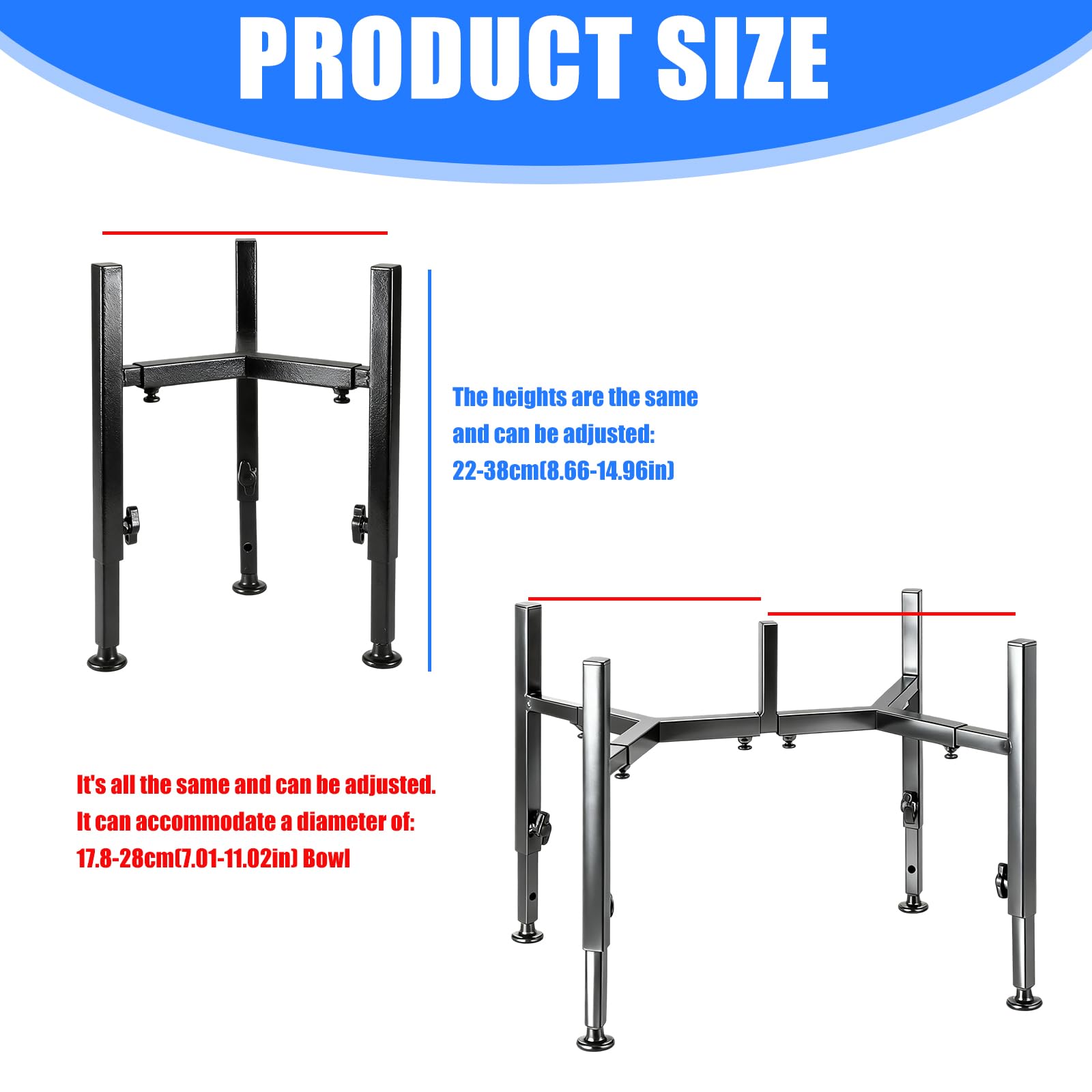Support stable en fer avec pieds réglables et design antidérapant pour assurer la position d'alimentation pour chien Support en acier carbone Gamelle pour chien