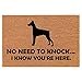 Coir Doormat Front Door Mat New Home Closing Housewarming Gift No Need to Knock I Know You are Here Funny Doberman (30
