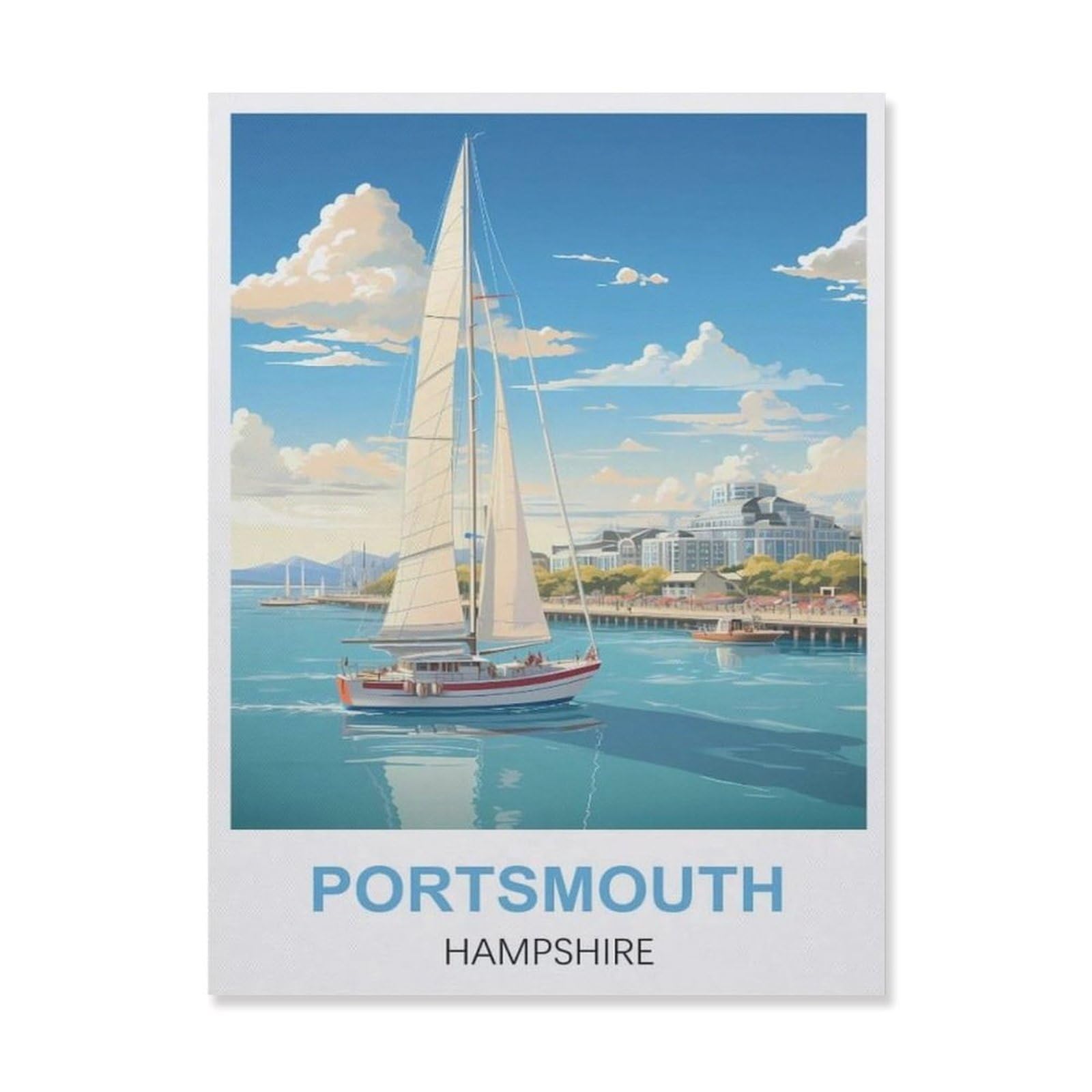 Vintage Wall Decor Metal Poster Plaque，Portsmouth Hampshire