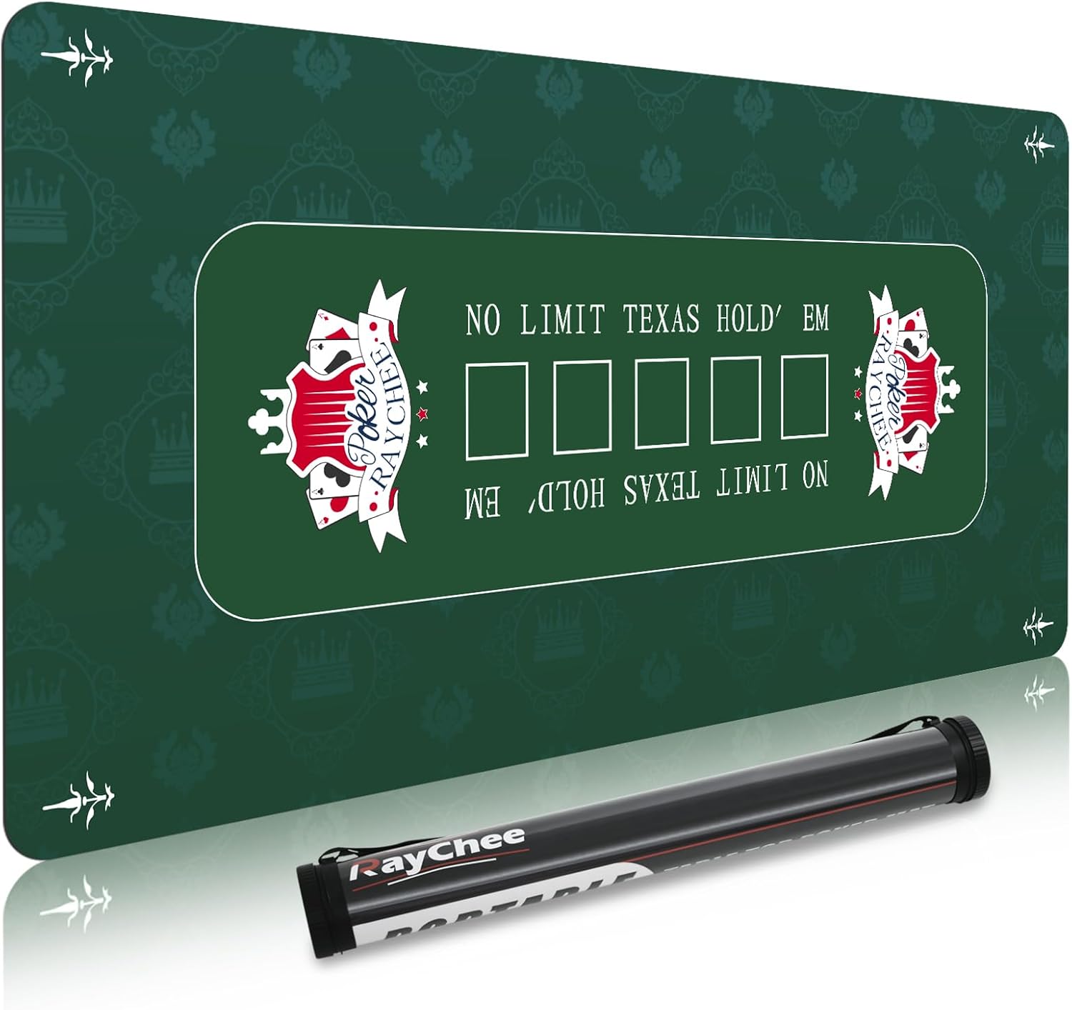 RayChee 70" x 35" Poker Mat Poker Table Top, Portable Texas