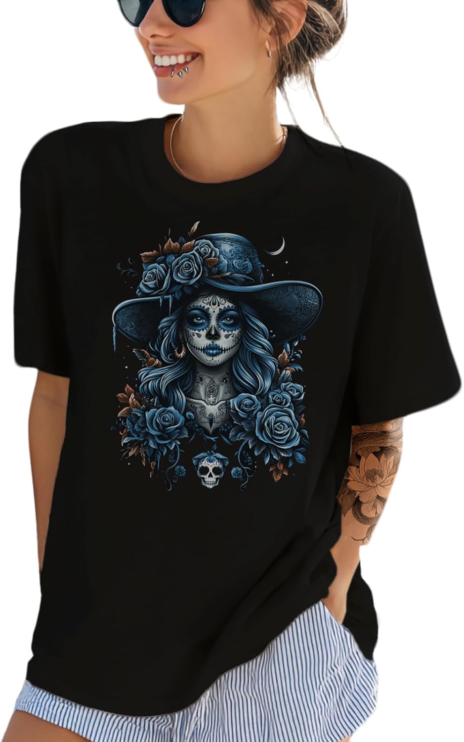 Summer Shirts for Women Short Sleeve Cotton Comfy Beach Crewneck Pullover Loose Fit Gym Vacation Funny T Shirts