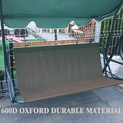 Miniatura 7 de Funda de repuesto para silla oscilante, impermeable, 600D, para patio, jardín, columpio, 23 plazas (gris 45.2 x 18.9 x 18.9 pulgadas)