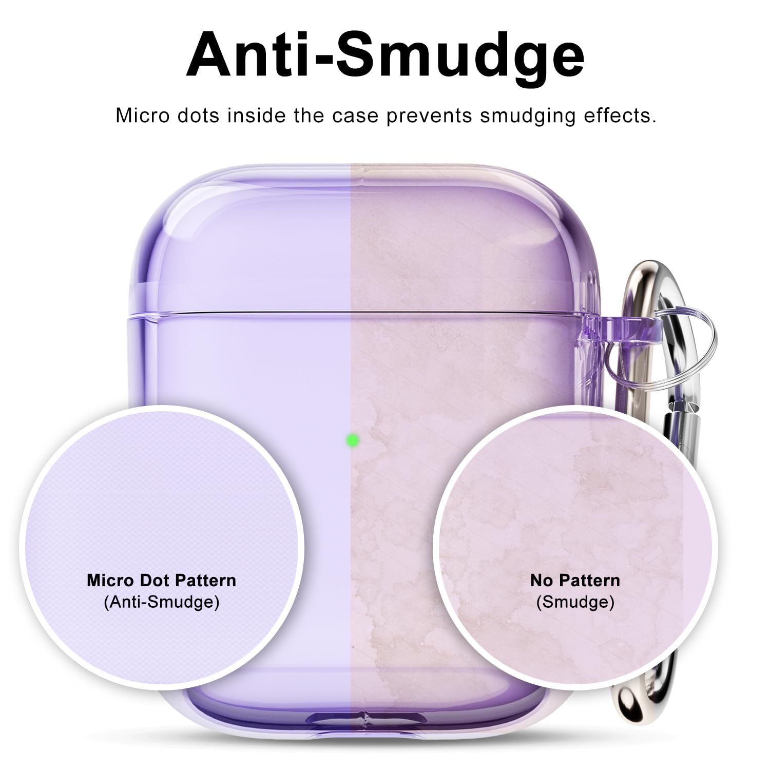 Svanove Clear Hard Plastic AirPods Case for 1st/2nd Generation, Transparent Simple Cute Cover With Keychain - Image 4