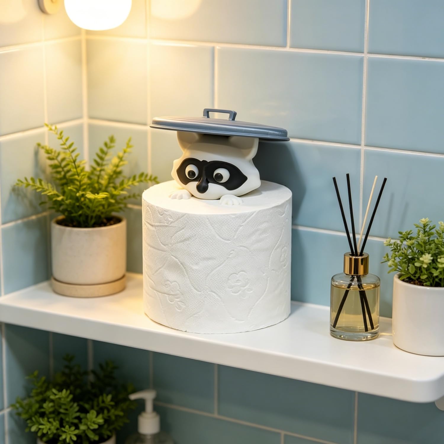 麗虎様完成品トイレットペーパー入れ Amazon.co.jp: 1 Raccoon Toilet Paper Holder - Cute Animal Tissue