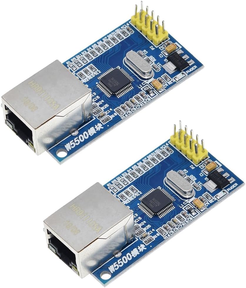 HiLetgo 2pcs W5500 Ethernet LAN Network Module Support TCP/IP51/STM32 Microcontroller Program with 32k Bytes SPI 3.3V/5V Over W5100