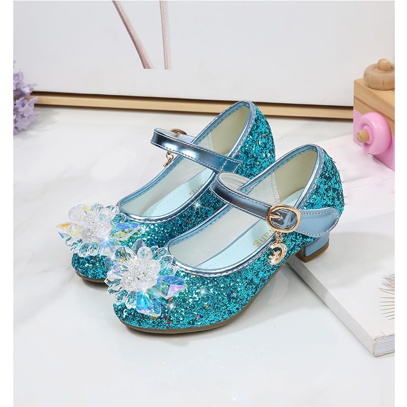 Little Girls Glitter Princess Shoe Kids Sequin Dress Shoes Girl Crystal Party Footwear Porosity Non-Slip3