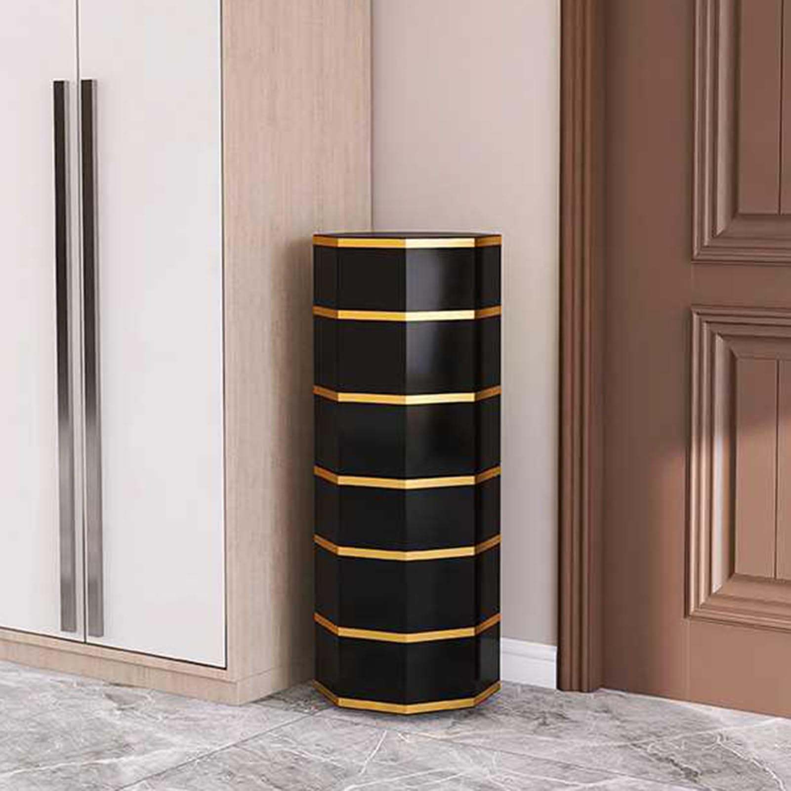 Obrotowy stojak na buty o 360 stopni, oszczędzający miejsce, wieża na buty do przedpokoju, salonu i sypialni (35 x 86 cm) – stylowe i funkcjonalne rozwiązanie do przechowywania obuwia