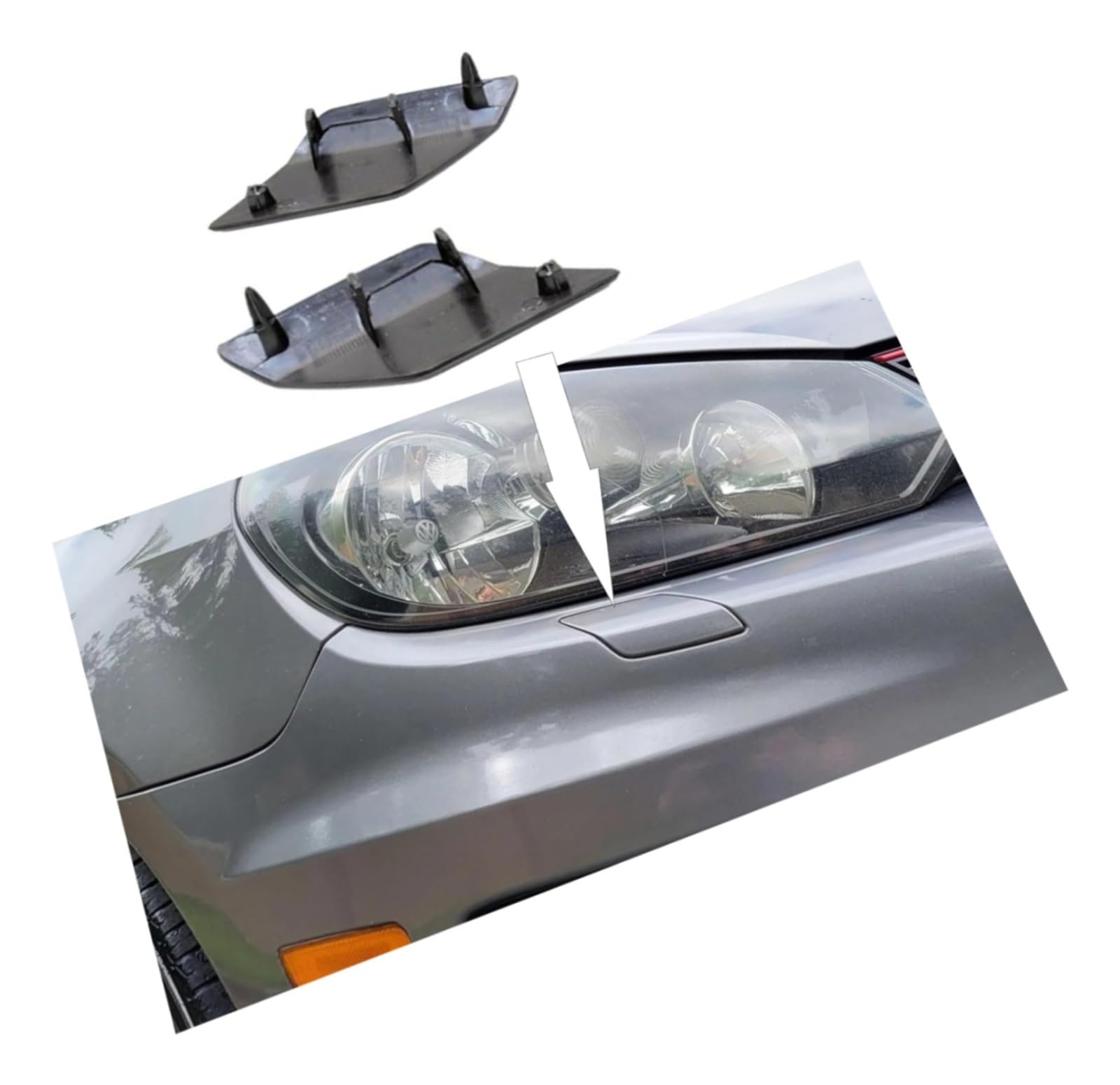 For VW for Golf 6 GTI 2009-2013, boquilla limpiaparabrisas de faro automático, tapa de cubierta de pulverización de repuesto 5K0955109A 5K0955110A(Left side)