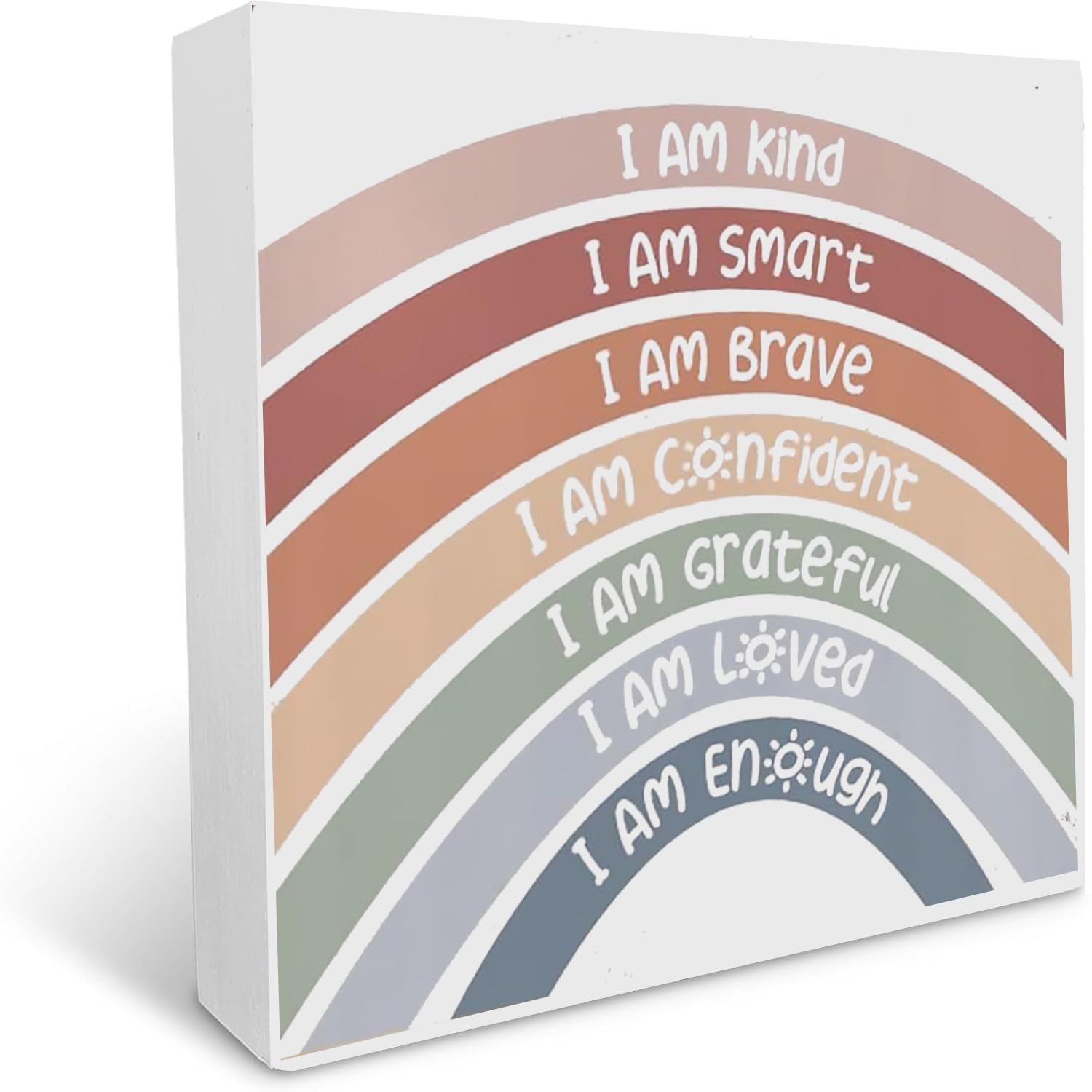 I Am Kind I Am Smart I Am Brave Positive Affirmations wood box sign decor Inspirational Quotes Wooden