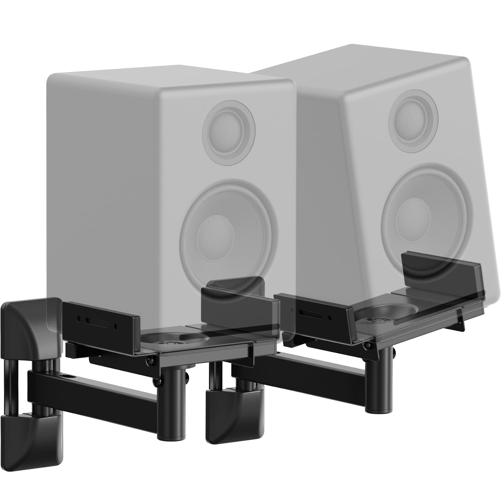 PUTORSEN Lot de 2 Supports muraux universels pour Haut-parleurs - Entièrement réglable - Supporte jusqu'à 25 kg