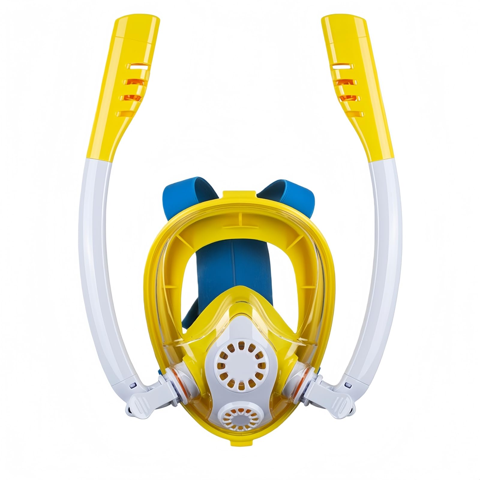 Maschera subacquea per adulti e bambini, maschera subacquea, maschera completa con boccaglio, set da snorkeling per adulti (stile K2 per bambini (giallo)