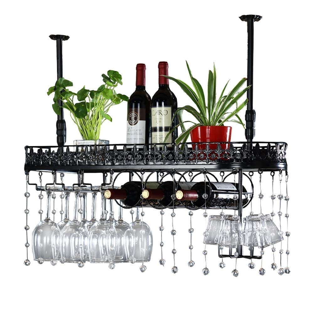Rangement verre suspendu marron 60cm pour libérer de l'espace et suspendre les verres