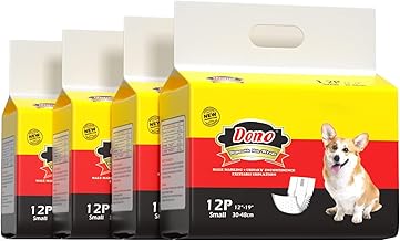 DONO Disposable Male Dog Diapers Hygienic Mats for Dogs Absorbent Soft and Anti-Odor S 48 Count 12"-19"