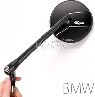 Vista 6 de KiWAV Magazi Missie CNC aluminio motocicleta espejos negro compatible para BMW