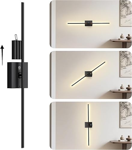 Aplique de pared a pilas, lamparas elegantes para sala de pared recargable lámpara de pared, apliques lamparas de pared inalambricos para habitacion