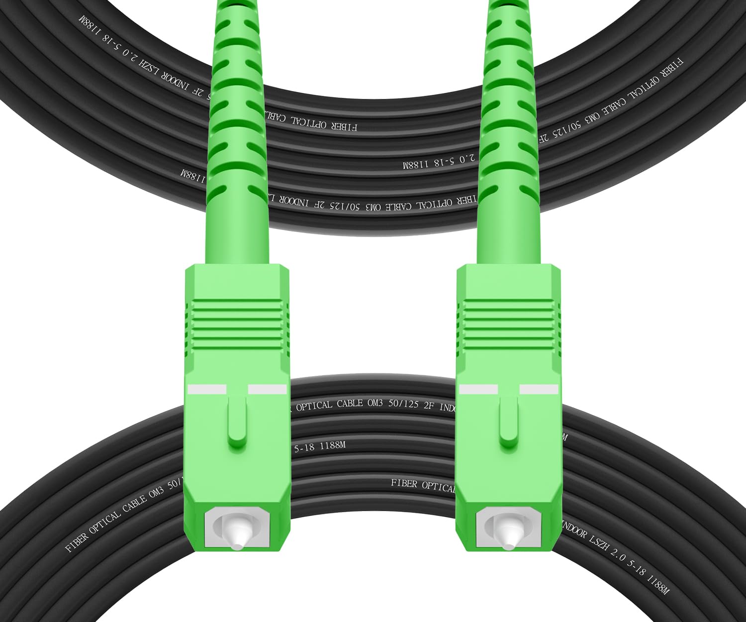 Fibergaga-30M(98ft) SCA to SCA Outdoor Fiber Optic Cable, Simplex, Single Mode, OS2 Fiber Optic Internet Cable - OS1/OS2 Compatible LSZH,Black