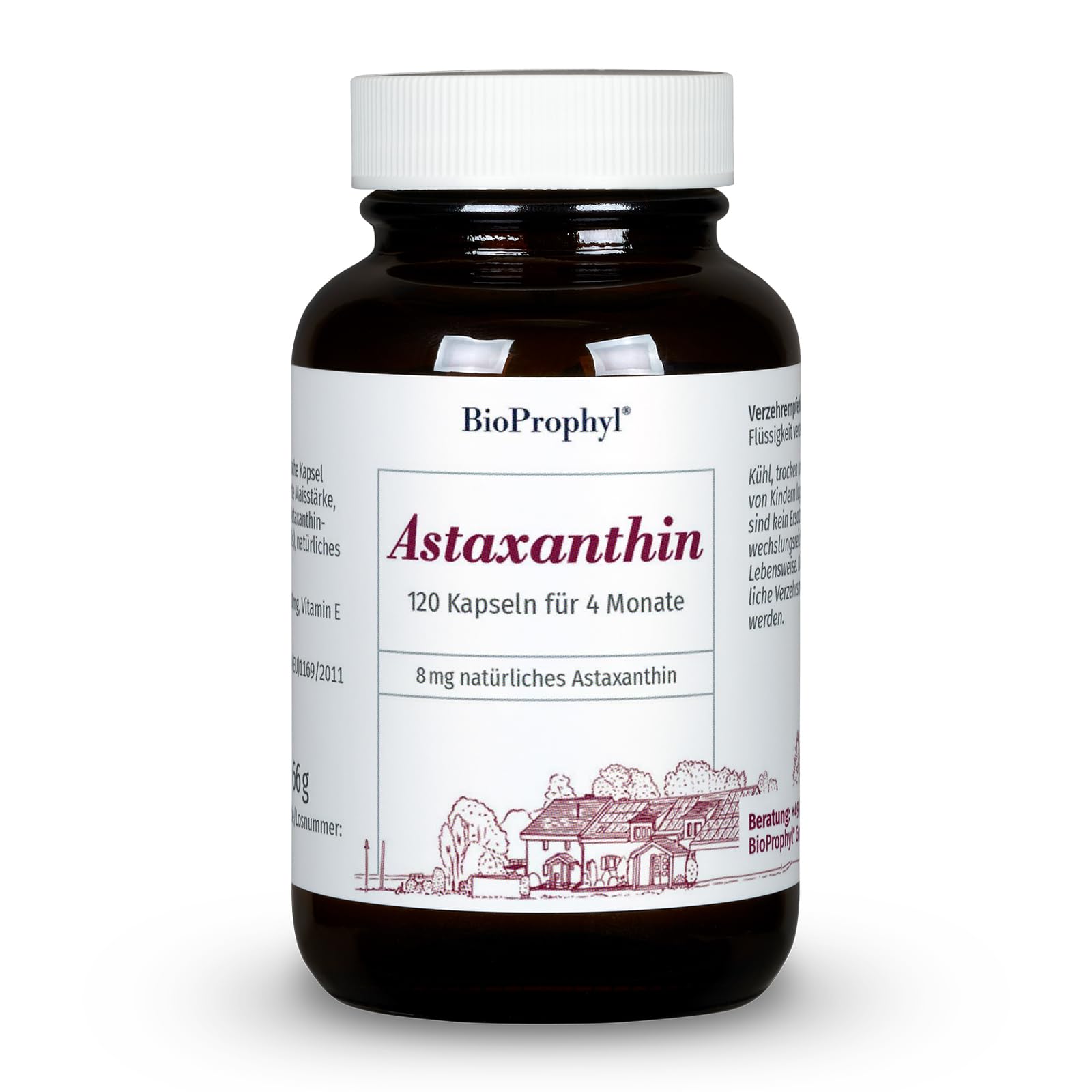 Astaxanthin - 8 mg reines Astaxanthin mit Vitamin E - 120 pflanzliche Kapseln
