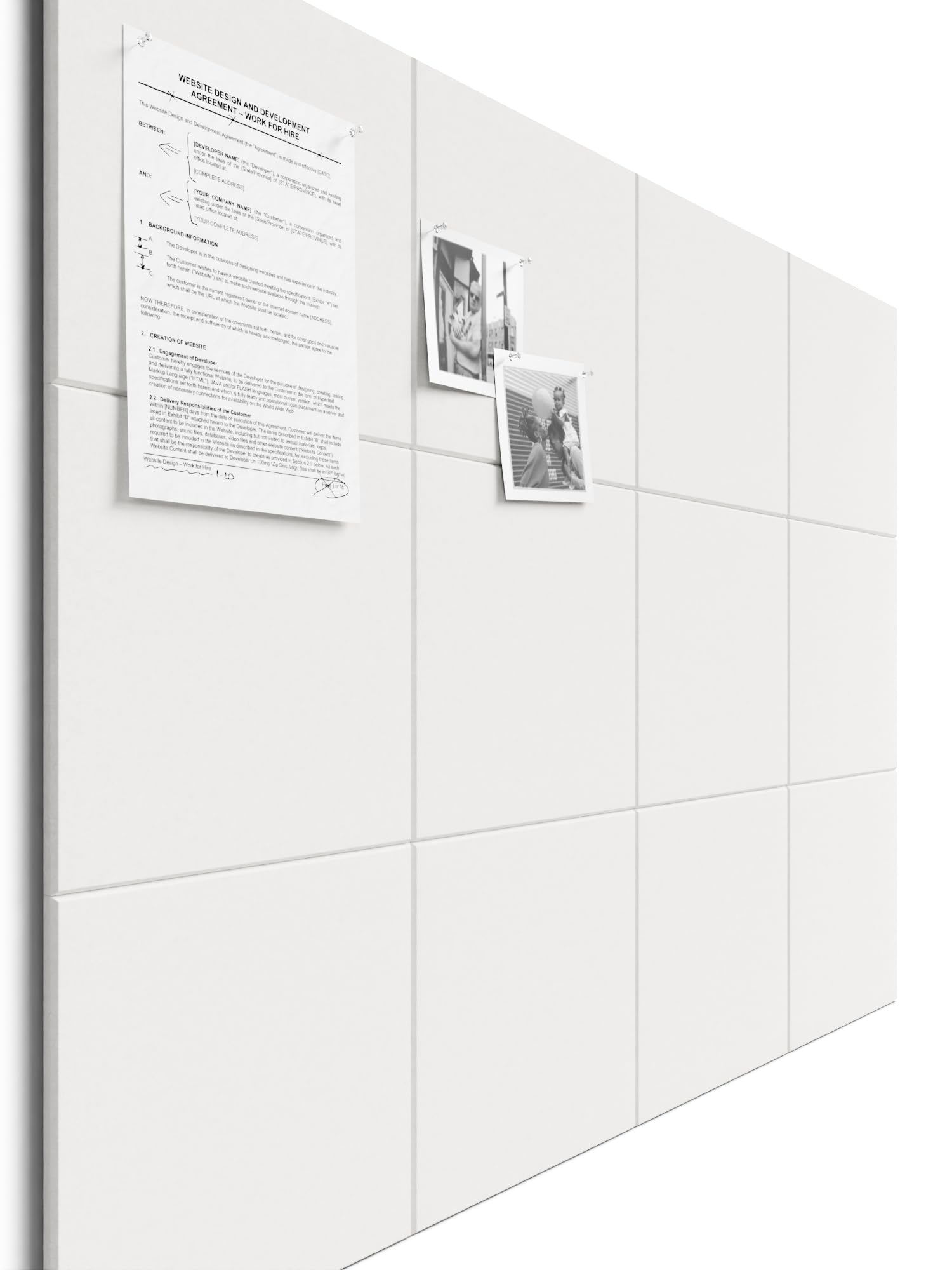 Bumusty Large Cork Board 48" x 36" Alternative - 12 Pack Felt Wall Tiles with 70 Safe Removable Adhesive Tabs, 30 Pushpins, Cork Boards for Walls Pin