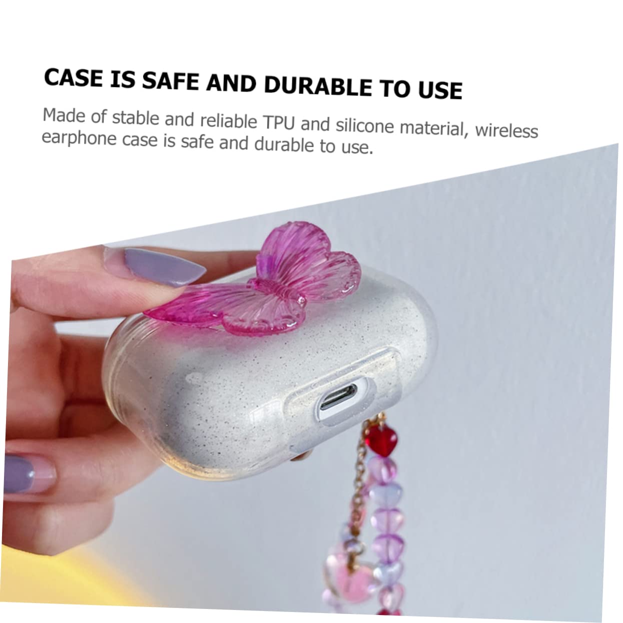 Uonlytech 4piezas Estuche Protector Brillante para Auriculares Inalámbricos Compatible con Resistente Golpes y Portátil para Actividades Al Aire y Protección contra Arañazos