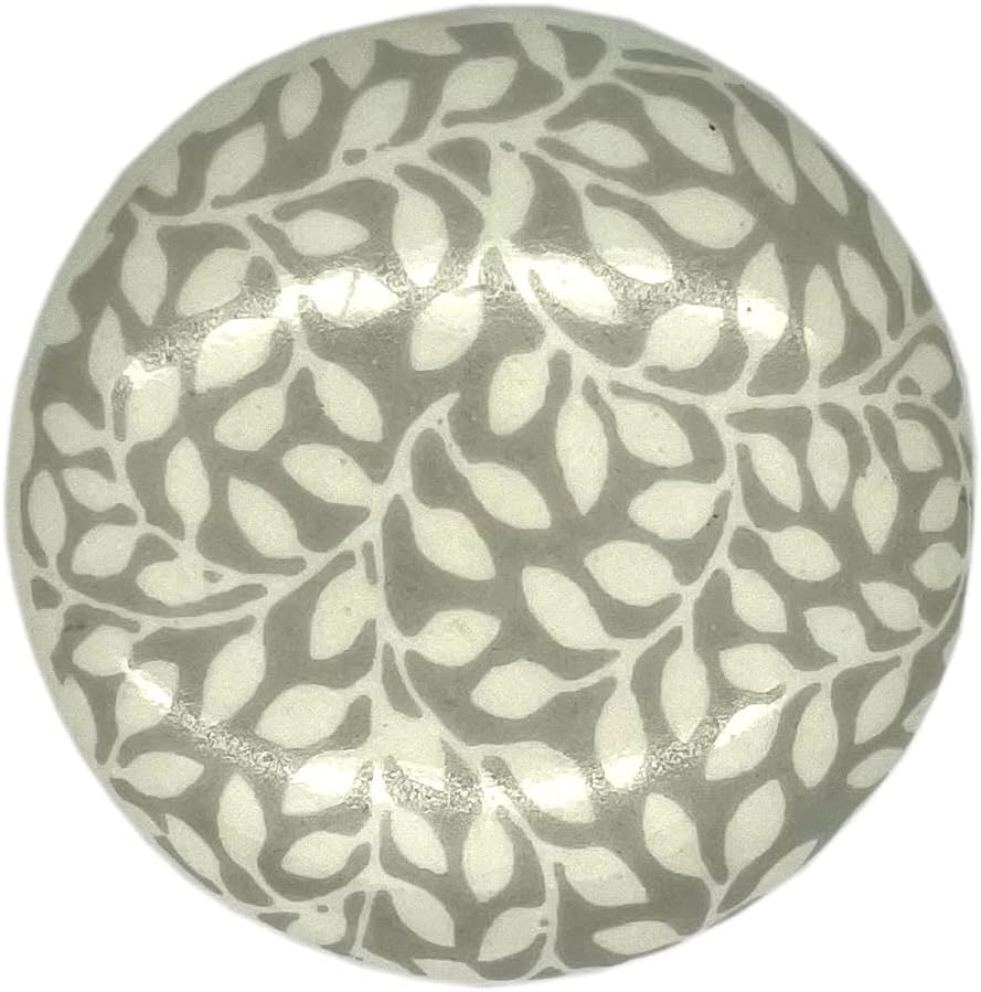 Ceramic Vintage Shabby Chic Cupboard Drawer Door Knobs Pull Handles (Grey, Pack of 4_38 mm)