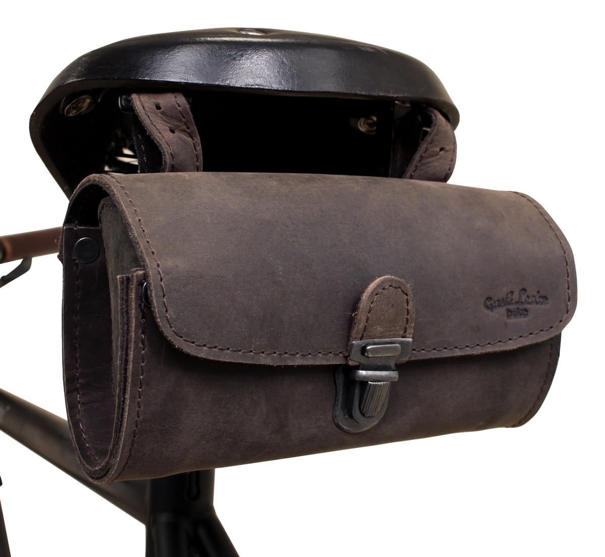 Gusti Sacoche Cuir Homme - Wolfgang L. Accessoires Velo Outils Trousse Cuir Trousse a Outils Sacoche Selle Velo (Noyer)