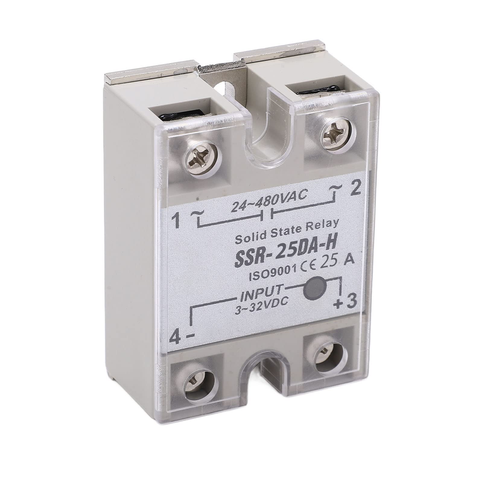 Solid State Relay, 1 Phase SSR Voltage Regulating 25A AC24?480V Control Voltage 3?32VDC, Fast Switching Speed High Reliability SSR Ideal for Process Control Applications