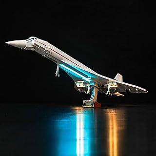 BrickBling LED Lighting for Lego Concorde, Creative Light Kit Compatible with Lego 10318-No Model Included
