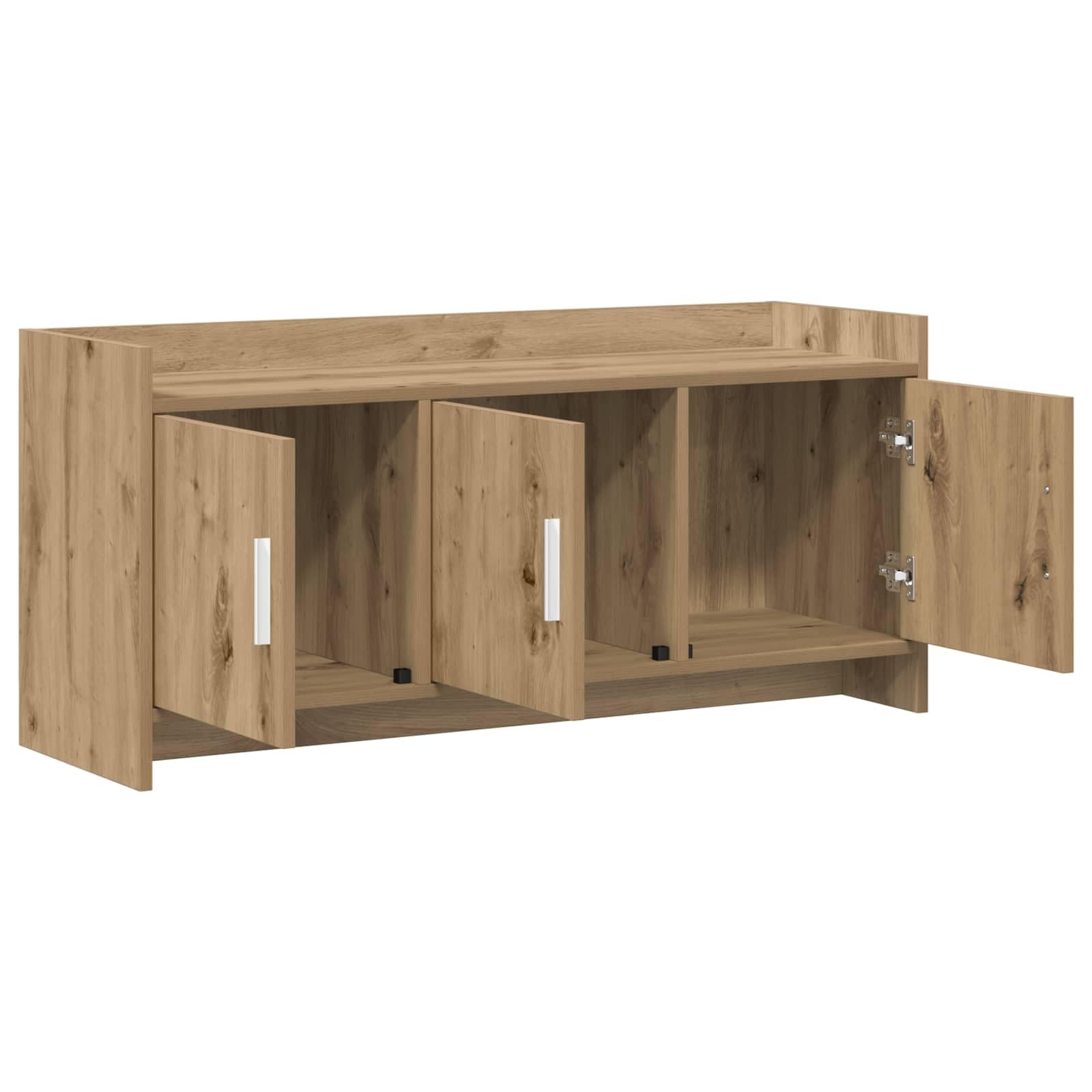 Mobile TV basso in rovere Artisan, 102 x 33 x 47 cm, 3 ante