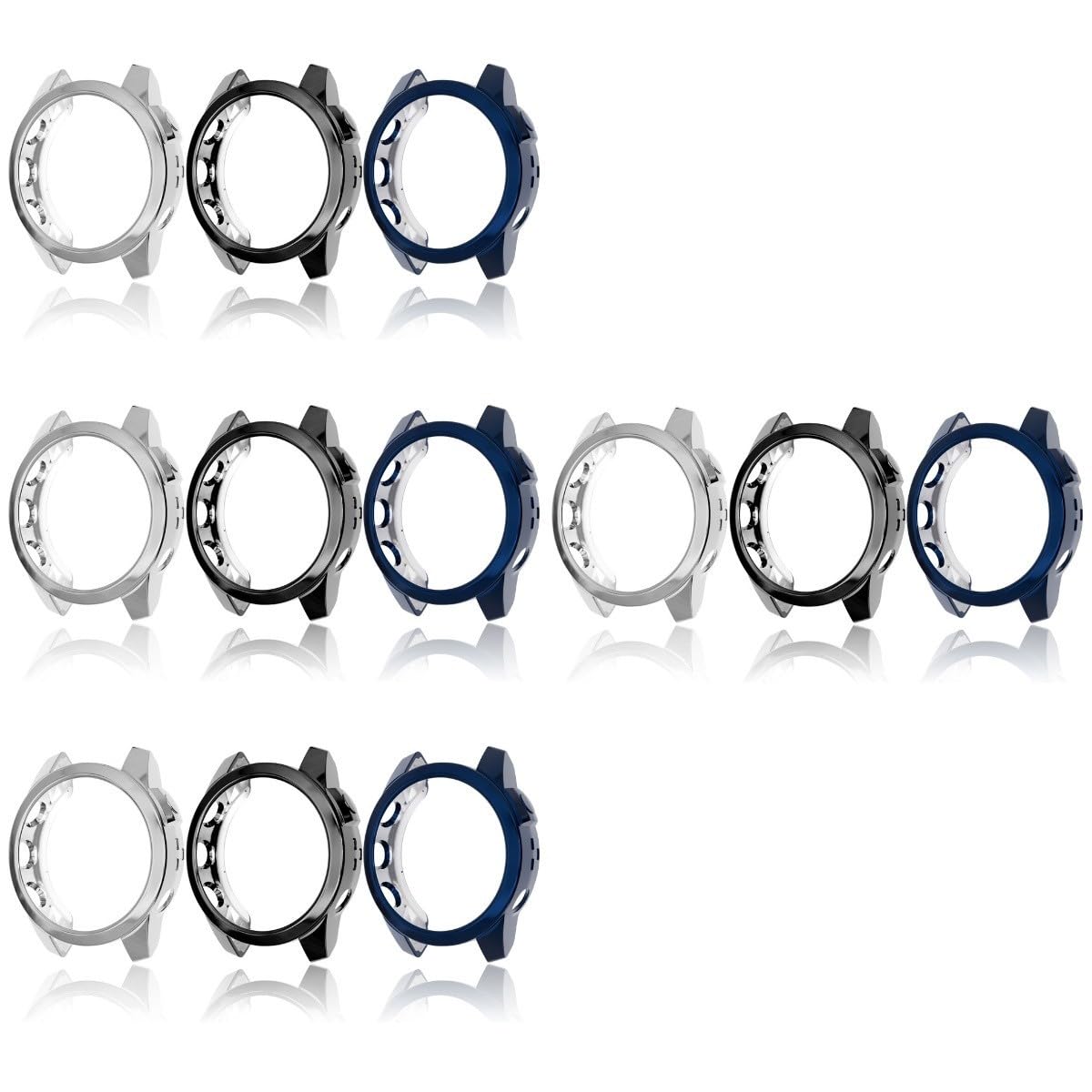 Mikikit 12pièces Coque De Antichoc pour Montre De TPU Électroplaque Et Nuit Accessoire Professionnel pour Montres Connectées