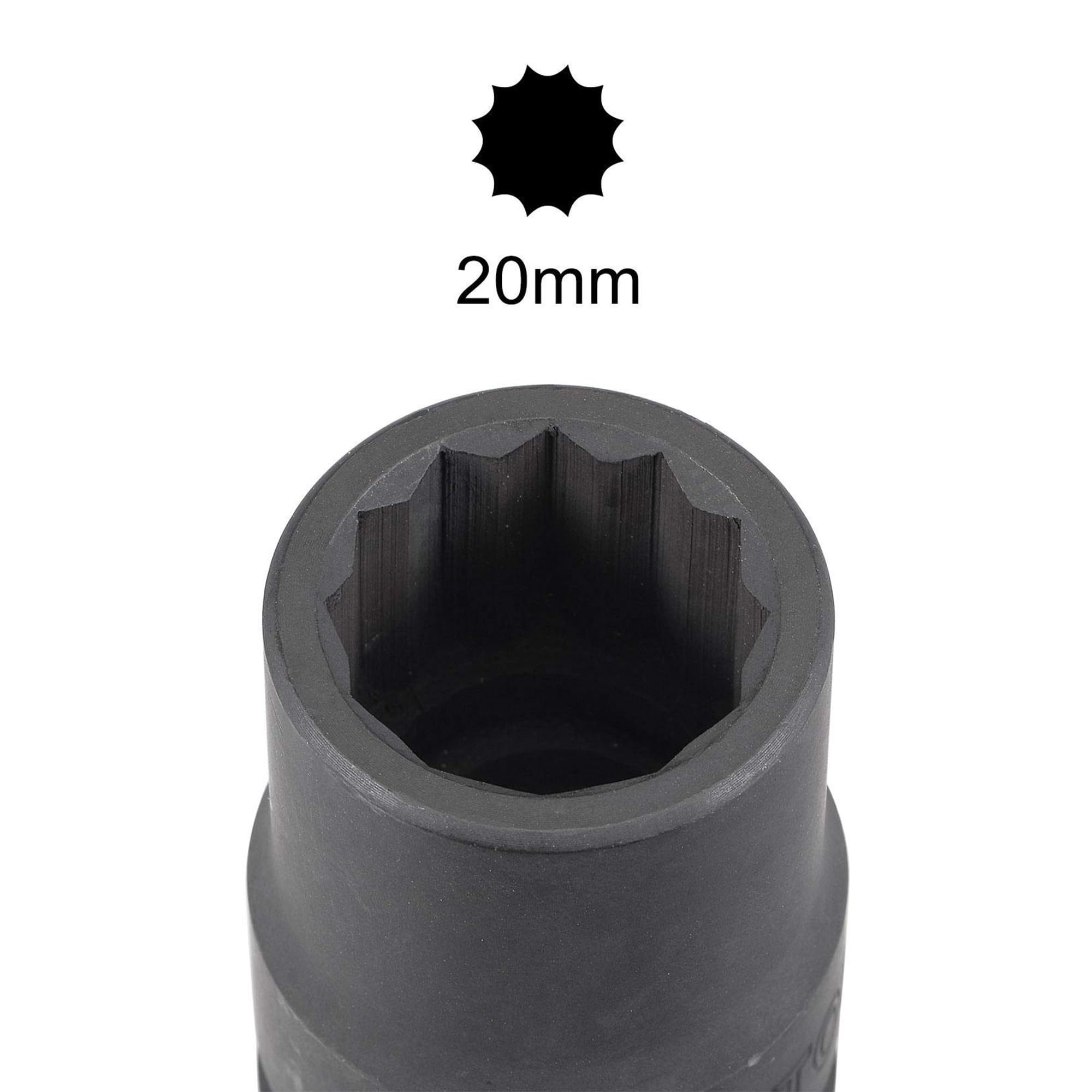 TA-VIGOR 12-Point Deep Impact Socket, 3/4-Inch Drive 20mm Metric Spindle Axle Nut Socket Driver Wrench - Image 3