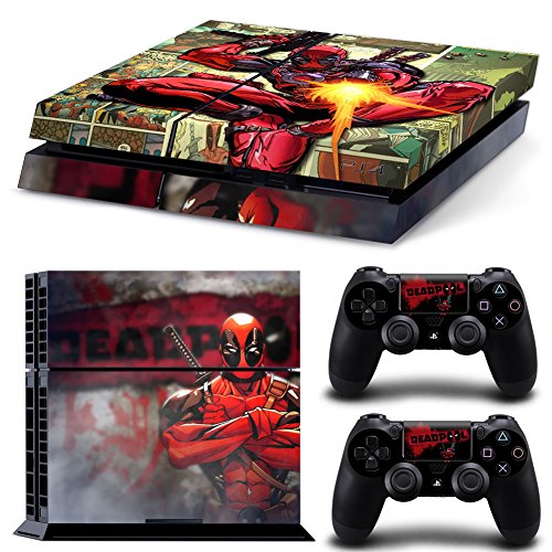 Adventure Games - PS4 ORIGINAL - Deadpool - Playstation 4 Vinyl Console Skin Decal Sticker + 2 Controller Skins Set