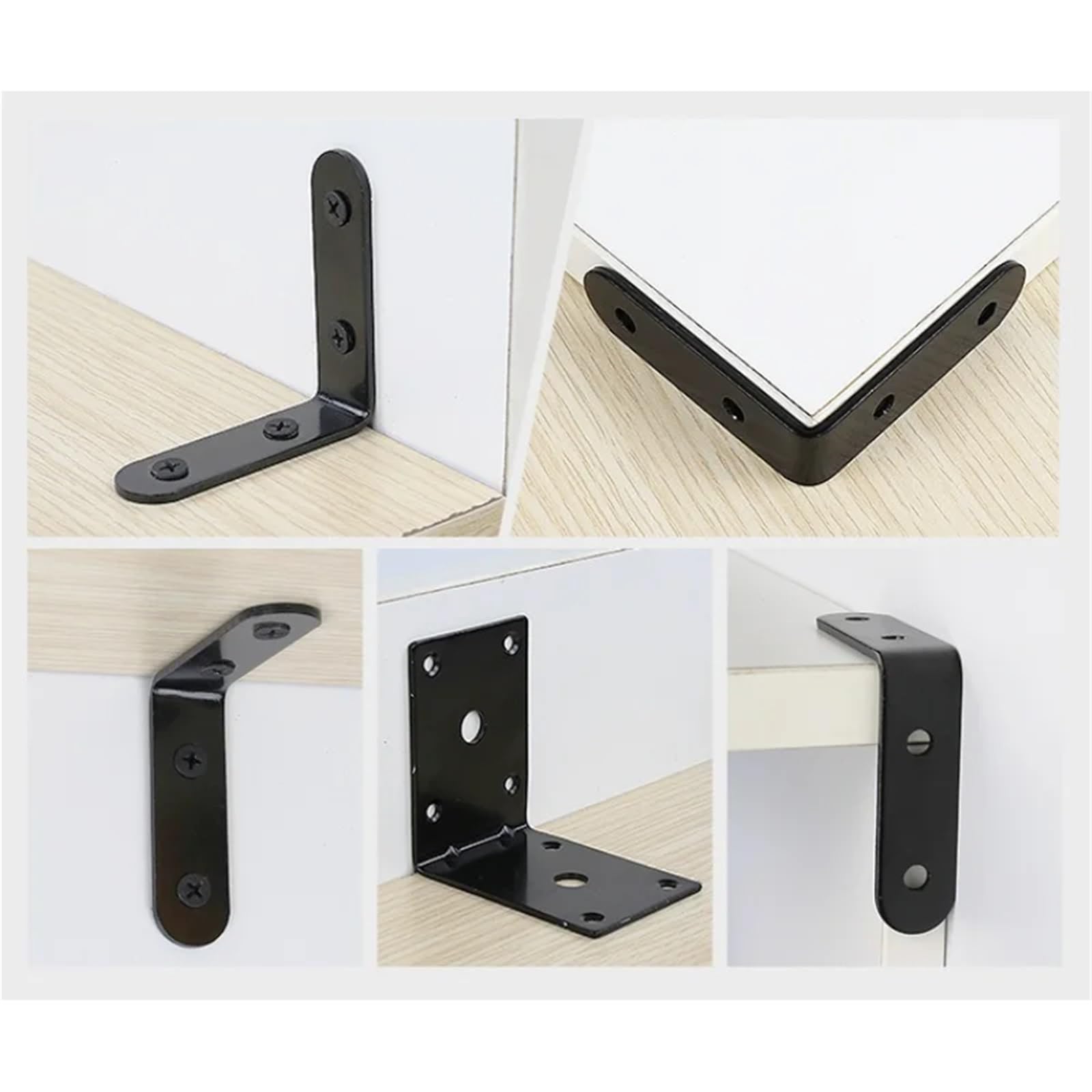 Staffe Angolari 2/4 pezzi di mobili neri spessi codice angolo armadio tavolo e sedia fissi ad retto(90X90X20mm 4pcs)