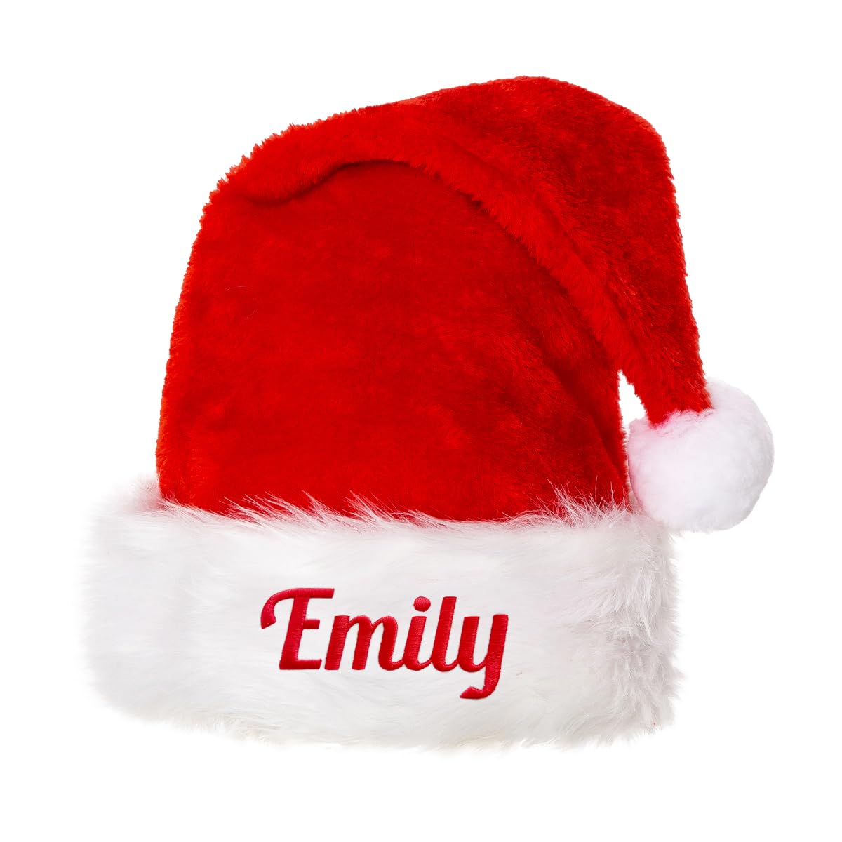 ZGCYSMHT Personalized Christmas Hat, Red Velvet Custom Embroidered Name Christmas Hat, Men Women Family Holiday Decoration Hat
