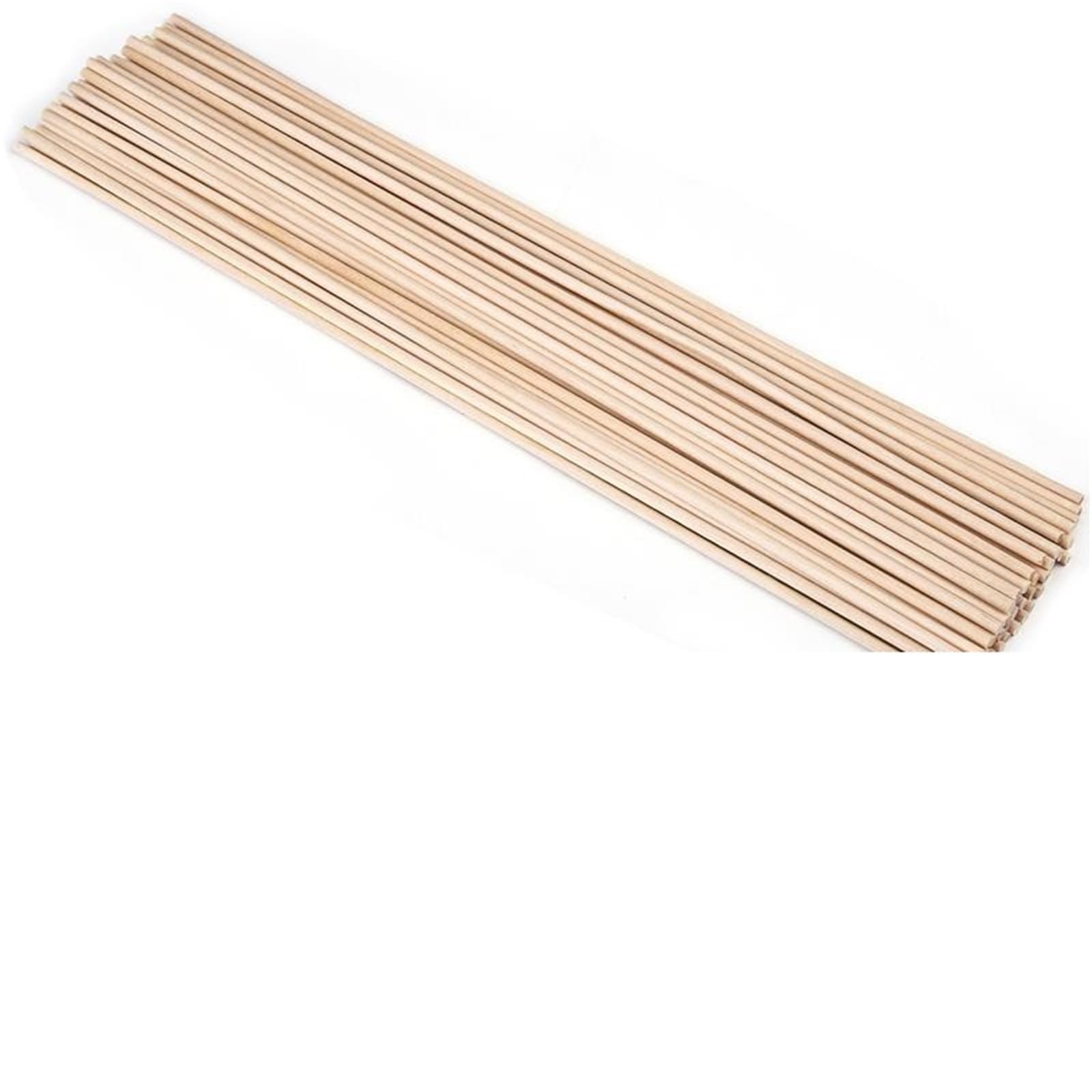 HYQOUKLR Wooden Sticks, Wooden Dowels 50 Pcs 3mm & 5mm x 100-300mm Crafts Lollies Model Making DIY Woodworking(3x100mm)
