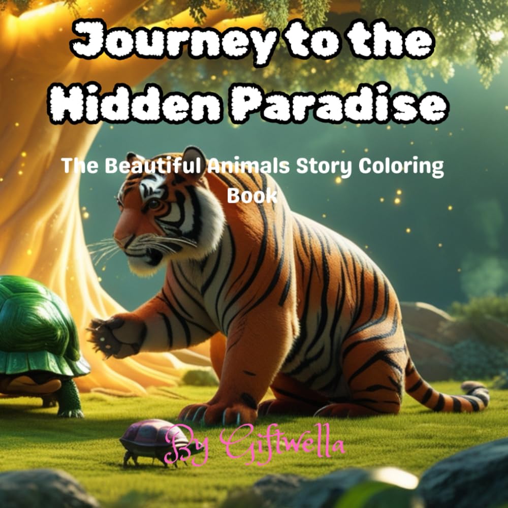 Journey to the Hidden Paradise: The Beautiful Animals Story Coloring Book