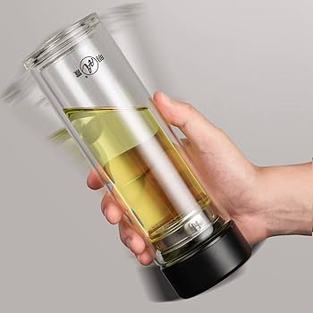 ガラスフィルター付きボトル クリア/グリーン*5 Amazon｜ウォーターボトル 水筒 クリア ガラス 二重構造